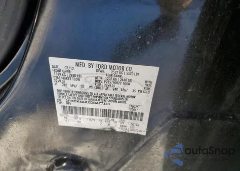 2013 Ford Edge Sport Awd из США, поврежденный, VIN 2FMDK4AKXDBA77333